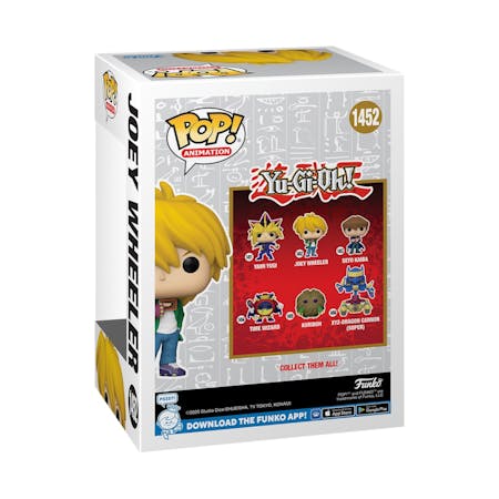 Yu-Gi-Oh Dit is Joey Wheeler van Yu-Gi-Oh als Funko Pop. Komt verpakt in een vensterverpakking en de figuur is ongeveer 9 CM groot.