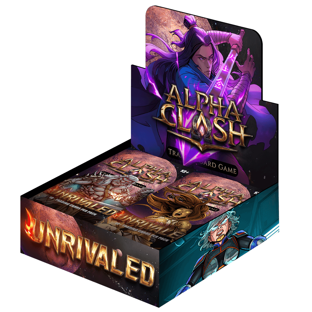 UITVERKOOP Elke Alpha Clash Unrivaled Booster Box bevat 24 Booster Packs. Elke Booster Pack bevat 10 kaarten. Daarnaast bevat de Booster Box ook een topper.