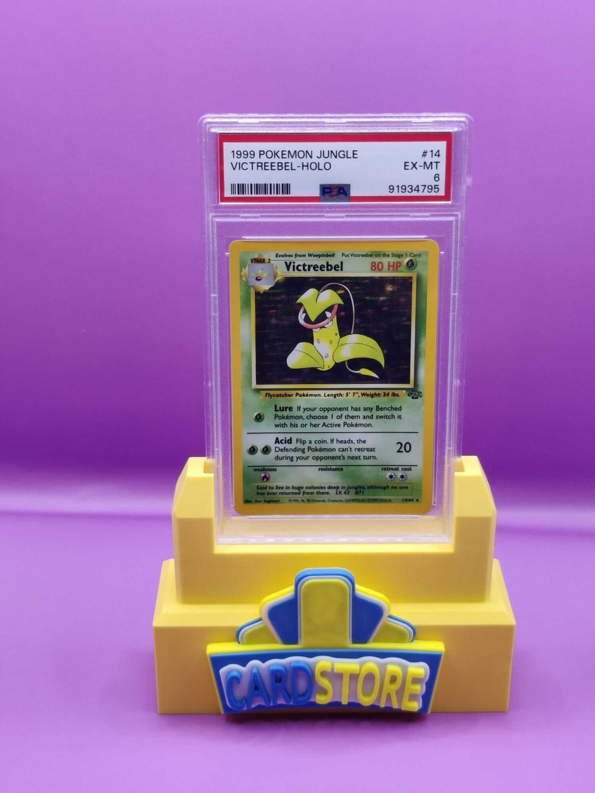 Singles Naam: VictreebelSet: JungleTaal: EngelsNummer: 14/64Grading bedrijf: PSAGrade: 6