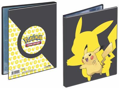 Pokémon 4-pocket portfolio art Pikachu from Pokémon. Holds 40 collectible cards single-loaded or 80 double-loaded. Each Portfolio includes 10 high-clarity, archival-safe pages.