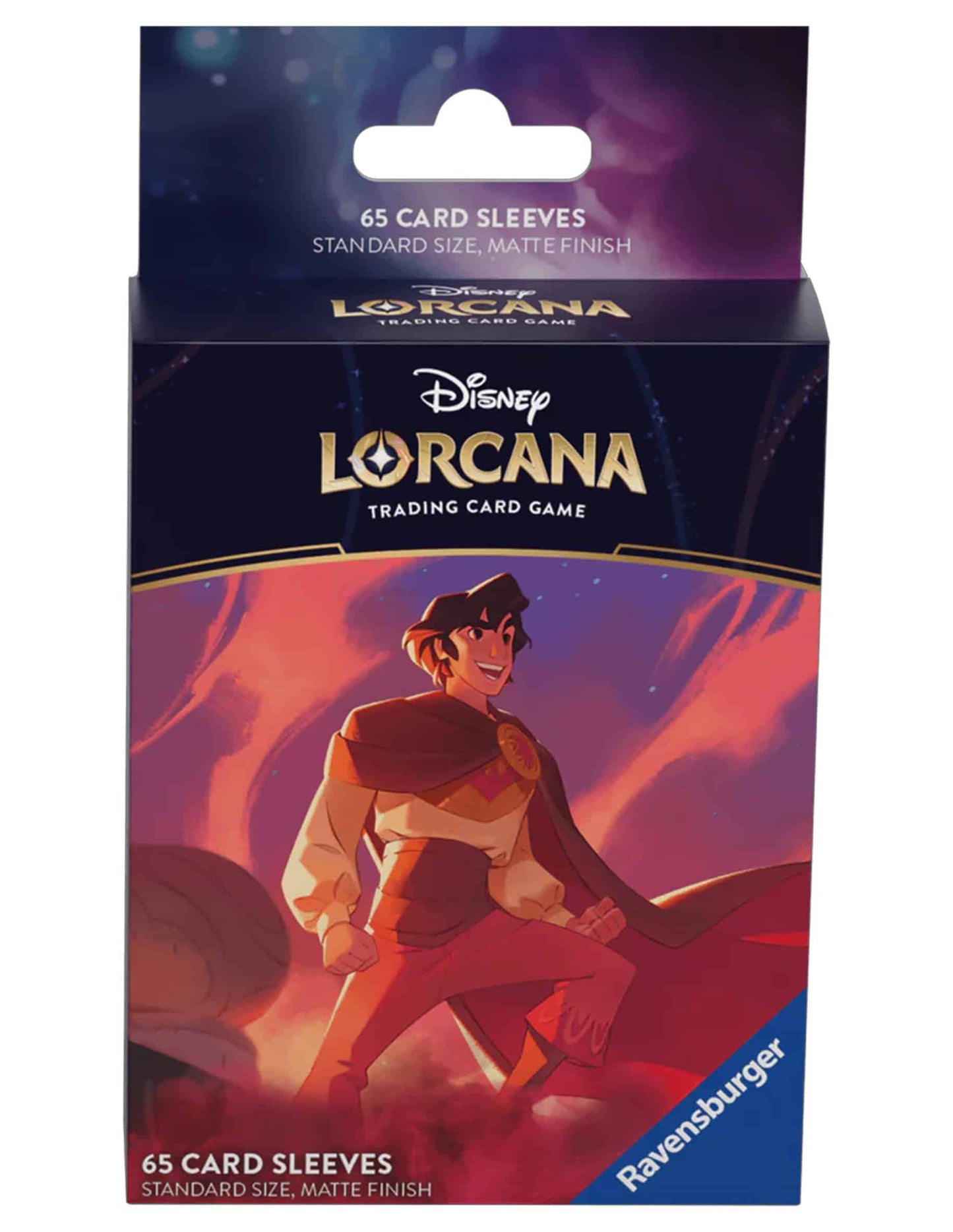 Lorcana Elke verpakking bevat 65 kaarthoezen met matte afwerking en een Disney Lorcana-glimmer.