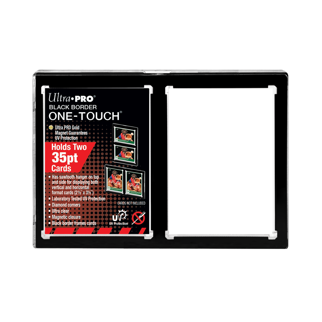 Ultra Pro 2-Card Black Border ONE-TOUCH Magnetic Holder