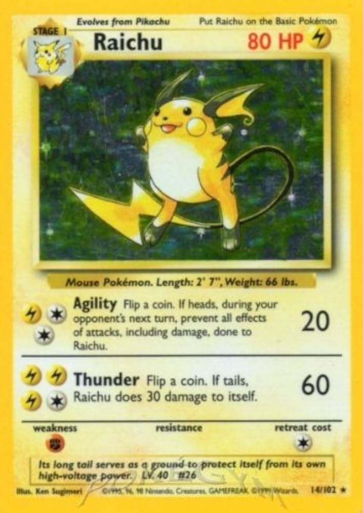 Raichu - Base Set - 14/102