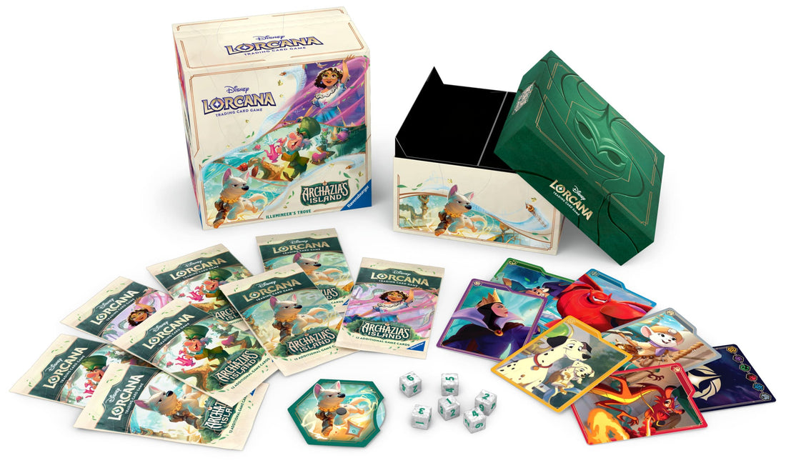 Lorcana Een Disney Lorcana Illumineer's Trove van Archazia’s Island.Ontdek de betoverende wereld van Disney Lorcana TCG met Archazia’s Island. Beleef strategisch spelplezier en duik in nieuwe avonturen vol magie en verbeelding. Elke Archazia's Island Trov