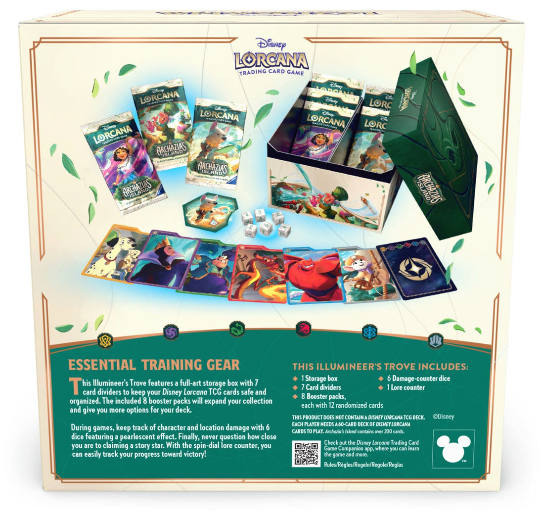 Lorcana Een Disney Lorcana Illumineer's Trove van Archazia’s Island.Ontdek de betoverende wereld van Disney Lorcana TCG met Archazia’s Island. Beleef strategisch spelplezier en duik in nieuwe avonturen vol magie en verbeelding. Elke Archazia's Island Trov