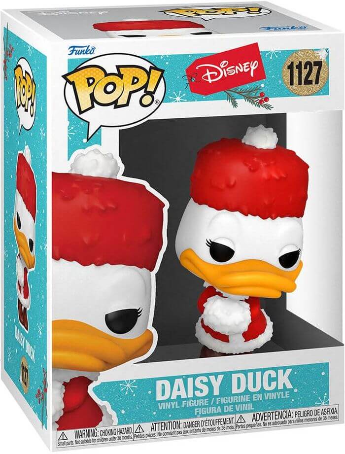 Lorcana Vier de feestdagen met deze Disney Holiday Funko Pop! van Daisy Duck.De figue is gemaakt van pvc, is ongeveer 9 cm groot en komt in kleurrijke display verpakking.