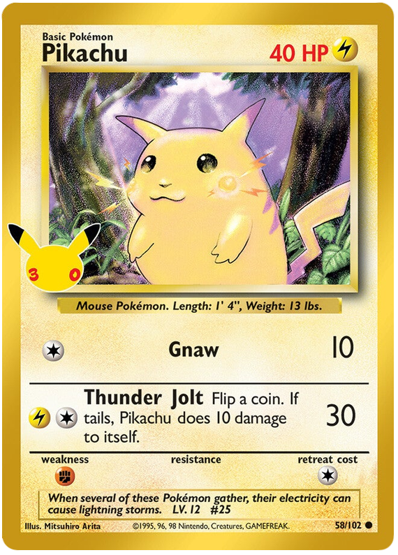 Pikachu - 30th Celebration - 58/102