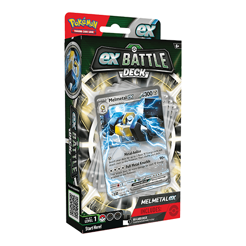 Pokémon Powerful Pokémon ex are ready to charge onto the battlefield in the new Pokémon TCG: ex Battle Decks (Melmetal and Houndoom). Each 60-card deck is led by an exceptional Pokémon ex and includes everything you need to play right away. Let the battle