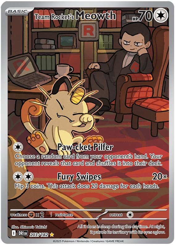 Team Rocket's Meowth - Destined Rivals - 203/182