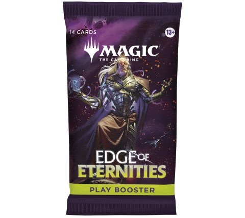 MTG Magic: the Gathering – Edge of Eternities Booster Pack Ontgrendel de kracht van het universum – één booster tegelijk! Duik in het gloednieuwe space-fantasy avontuur van Magic: the Gathering met een Edge of Eternities Play Booster. Ontdek buitenaardse