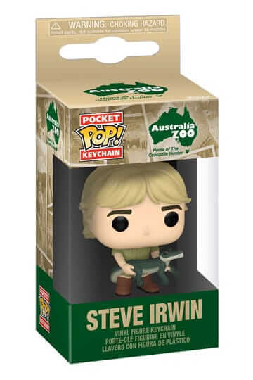 UITVERKOOP Een sleutelhanger van Steve Irwin.