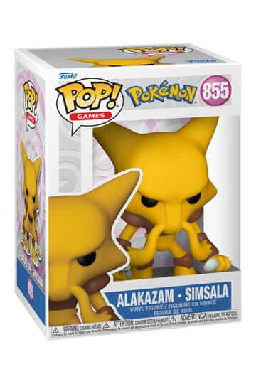 Pokémon Dit is Alakazam als Funko Pop! figuur, komt verpakt in een window display box en is ongeveer 9 cm groot.