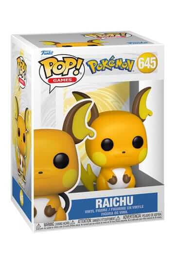 Pokémon Dit is Raichu van Pokémon als Funko Pop. Deze figuur is ongeveer 9 CM groot en komt in een vensterverpakking.