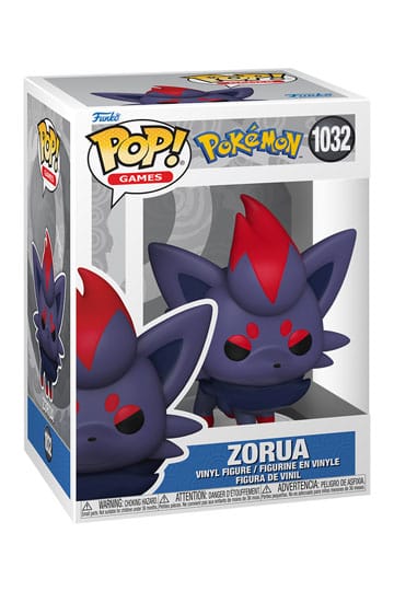 Pokémon Dit is Zorua als Funko Pop! figuur, komt verpakt in een window display box en is ongeveer 9 cm groot.