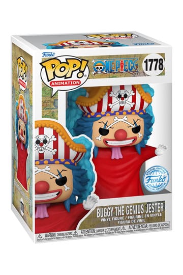 One Piece Maak je One Piece-verzameling compleet met deze exclusieve Funko Pop! van Buggy de Clown na de time skip! Met zijn opvallende uiterlijk, kleurrijke outfit en chaotische energie is Buggy #1778 een echte blikvanger voor elke animefan. Deze gedetai
