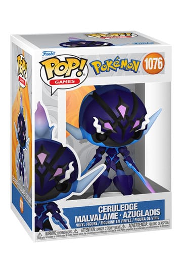 Pokémon Voeg een duister coole krijger toe aan je collectie met deze Funko Pop! Ceruledge #1076 uit de populaire Pokémon-serie! Deze indrukwekkende Ghost/Fire-type Pokémon, bekend uit de Paldea-regio (Pokémon Scarlet & Violet), is nu vereeuwigd in iconisc