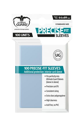 Accessoires This pack contains 100 interior card sleeves for additional protection of all standard sized gaming cards, like Magic the Gathering™, Pokemon™ and others.- Fits perfectly into ULTIMATE GUARD Sleeves standard size (sleeve in sleeve)- Precision