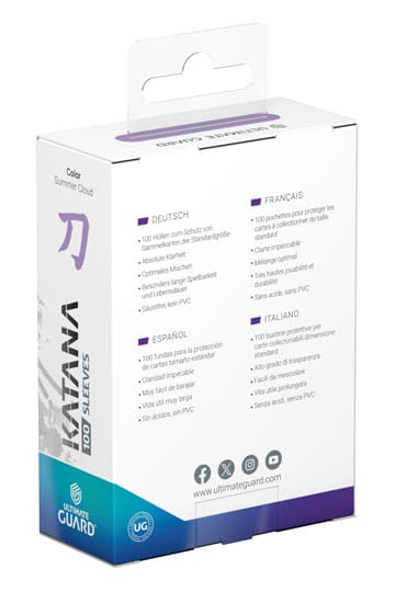 Accessoires Protect your cards like a Samurai with Ultimate Guard's Katana sleeves! Honoring the tradition of great Japanese craftmanship, these precision-made, top-of-the-line sleeves are fully opaque, extremely durable and will meet the highest standard