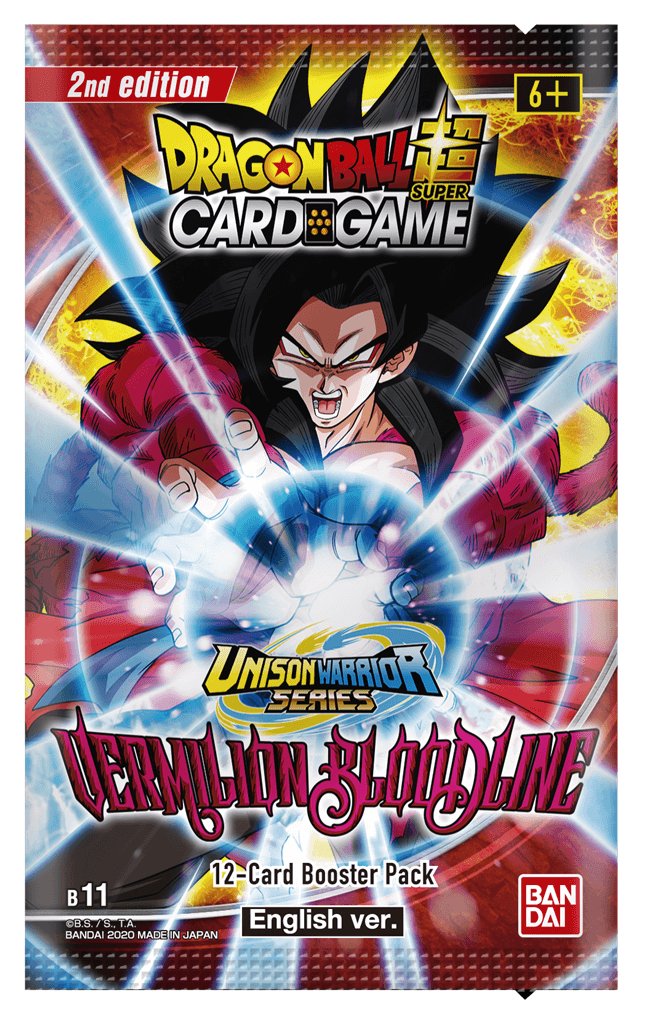 Dragon Ball Second print of Dragon Ball Super Card Game Booster Pack Unison Warrior Series Set 2.Total : 292 typesElke Booster Pack bevat 12 kaarten. Elke booster box bevat 24 booster packs.Rarity:Common : 60types (normal /foil ver.)Uncommon : 38types (no