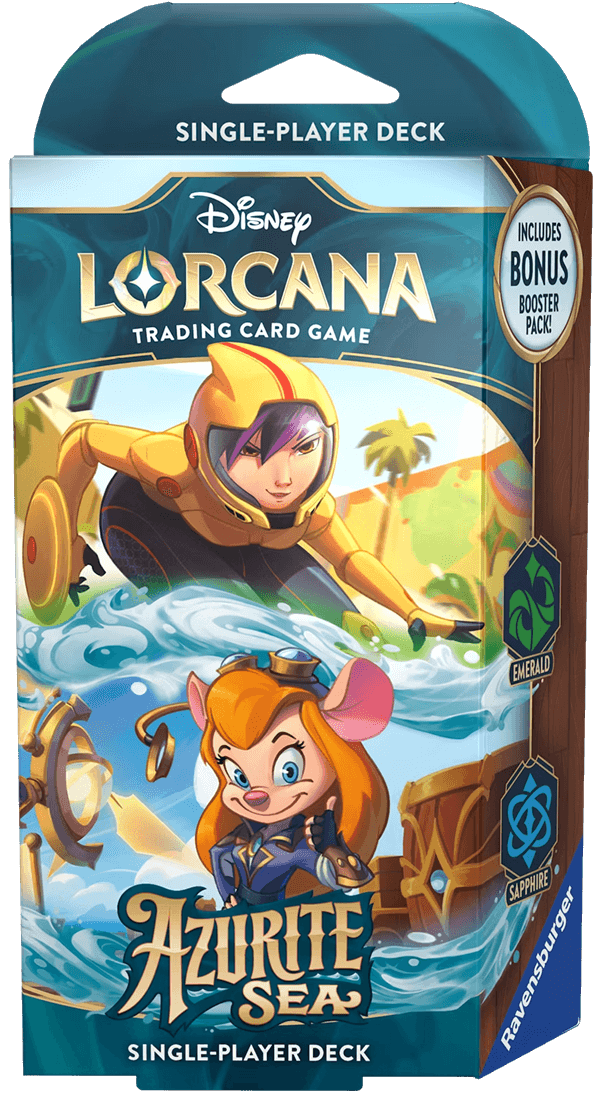 Lorcana Om Disney Lorcana te spelen, heeft elke speler een kaartspel van zestig kaarten nodig. Kant-en-klare startdecks bevatten een voorgeconstrueerd deck met een specifieke kaartenlijst. Als ruilkaartspellen nieuw voor je zijn, of als je het spel wilt e