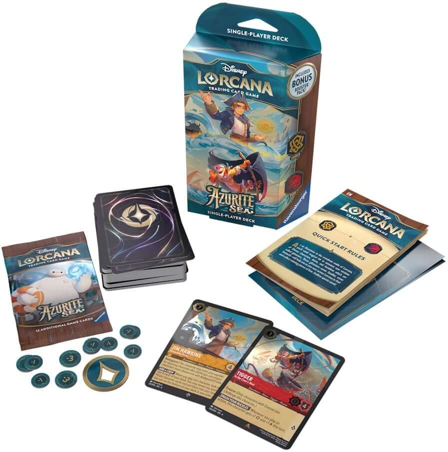 Lorcana Om Disney Lorcana te spelen, heeft elke speler een kaartspel van zestig kaarten nodig. Kant-en-klare startdecks bevatten een voorgeconstrueerd deck met een specifieke kaartenlijst. Als ruilkaartspellen nieuw voor je zijn, of als je het spel wilt e