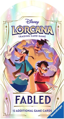 Lorcana Duik in de magische wereld van Disney Lorcana met de Fabled Sleeved Booster Pack!Elke booster pack is zorgvuldig verpakt in een beschermende sleeve en bevat een spannende mix van kaarten die jouw deck kunnen versterken of je verzameling kunnen ver