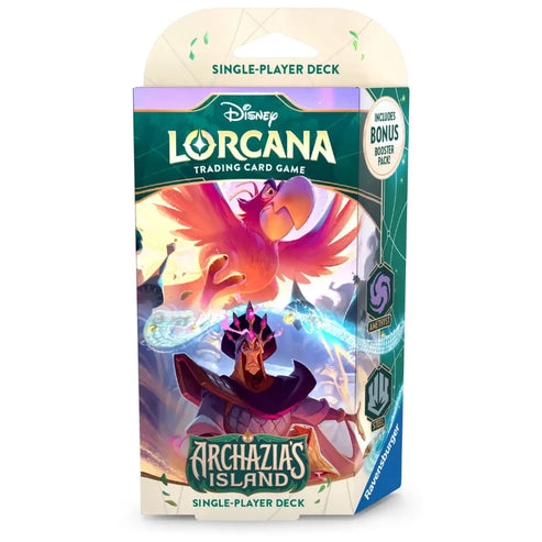 Lorcana Een Disney Lorcana Starter Deck van Archazia’s Island.Ontdek de betoverende wereld van Disney Lorcana TCG met Archazia’s Island. Beleef strategisch spelplezier en duik in nieuwe avonturen vol magie en verbeelding. Elke Archazia's Island Starter De