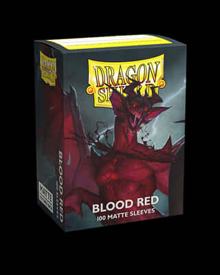 Accessoires Clear front and Blood Red back. Sanguineous. Matte sleeves are the popular line of textured Dragon Shield with superior handling. A perfect mix of durability and shuffle-ability.The sturdy cardboard box fits 75+ single sleeved cards or 65+ dou