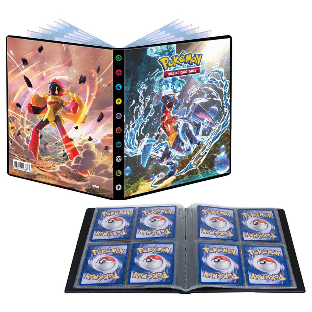 Pokémon Ultra PRO’s 4-Pocket Portfolio for Pokémon features a vibrant, full-art cover. Each portfolio stores and protects up to 40 standard size cards single-loaded and 80 cards double-loaded in archival-safe polypropylene pages. There are also pages in t