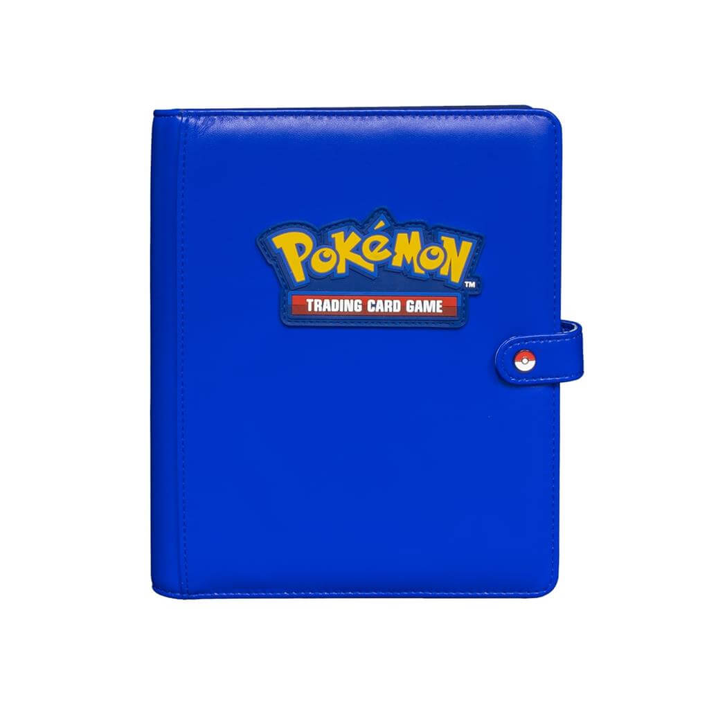 Pokémon The Premium Snap Binder for Pokémon is the ideal accessory for trading card collectors of every age! Each binder features a blue padded leatherette cover with a rubber Pokémon logo emblem, and can be securely closed with the enamel Pokéball snap o