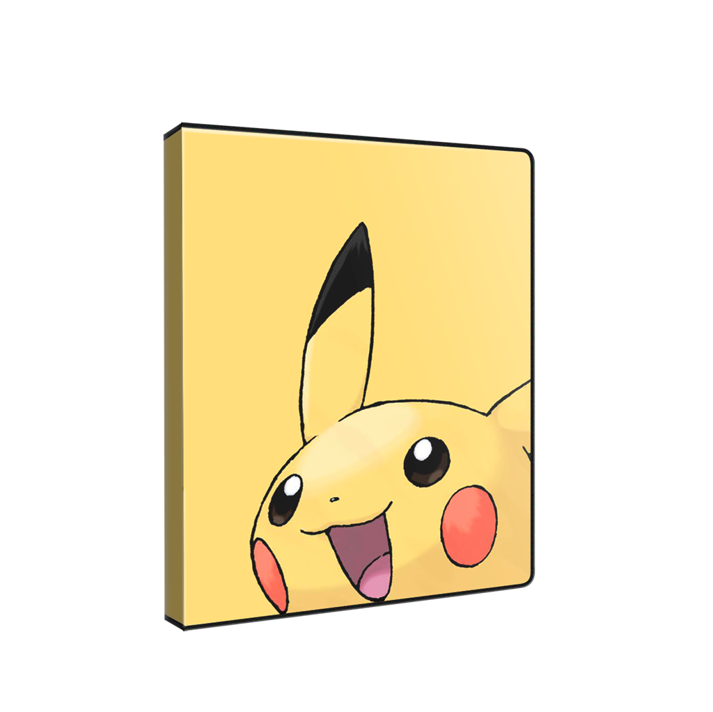 Pokémon 4-Pocket Portfolios for Pokémon feature a vibrant, full-art cover of Pikachu. Each portfolio stores and protects up to 80 standard size cards double-loaded in archival-safe polypropylene pages. There are also pages in the center of the portfolio t