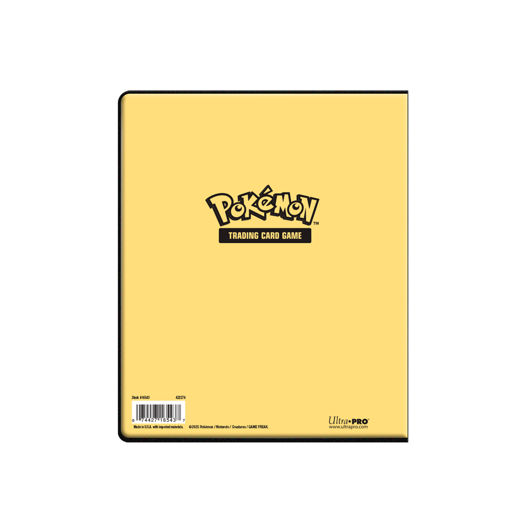 Pokémon 4-Pocket Portfolios for Pokémon feature a vibrant, full-art cover of Pikachu. Each portfolio stores and protects up to 80 standard size cards double-loaded in archival-safe polypropylene pages. There are also pages in the center of the portfolio t