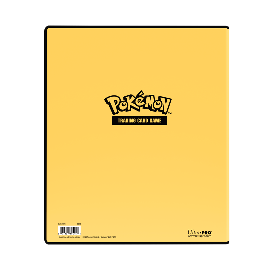 Pokémon 2” Albums for Pokémon feature a vibrant, full-art cover of Pikachu. Equipped with 2-inch thick D-rings, this 3-ring album is perfect for large collections of pages or organizing school work. Made in California, U.S.A. (pages sold separately)