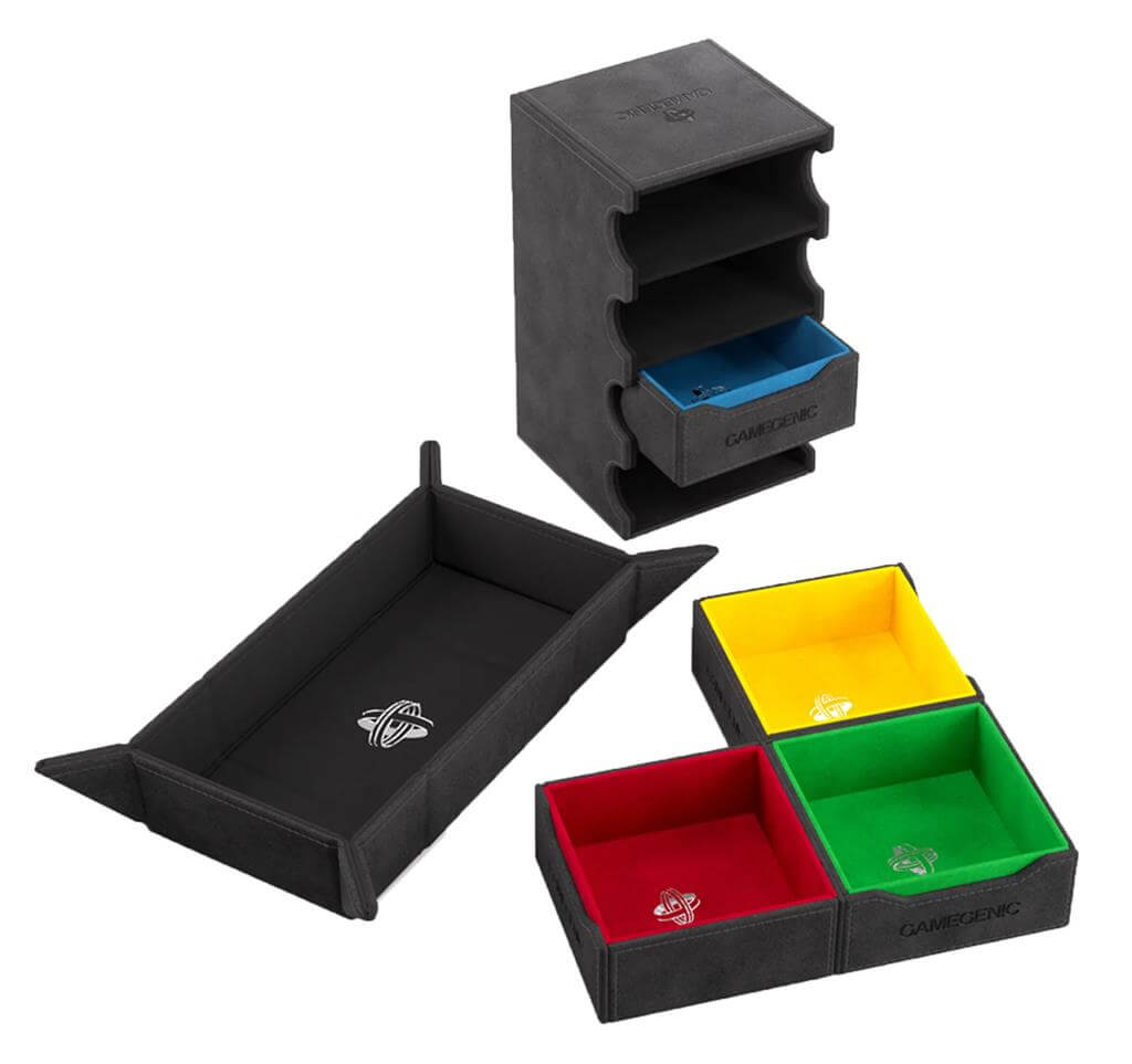 Accessoires Tokens' Lair is the first high-quality and revolutionary all-in-one token box. It is compact and extremely handy, making it the perfect addition to your games. The box is equipped with four colorful drawers, which means you will be able to qui