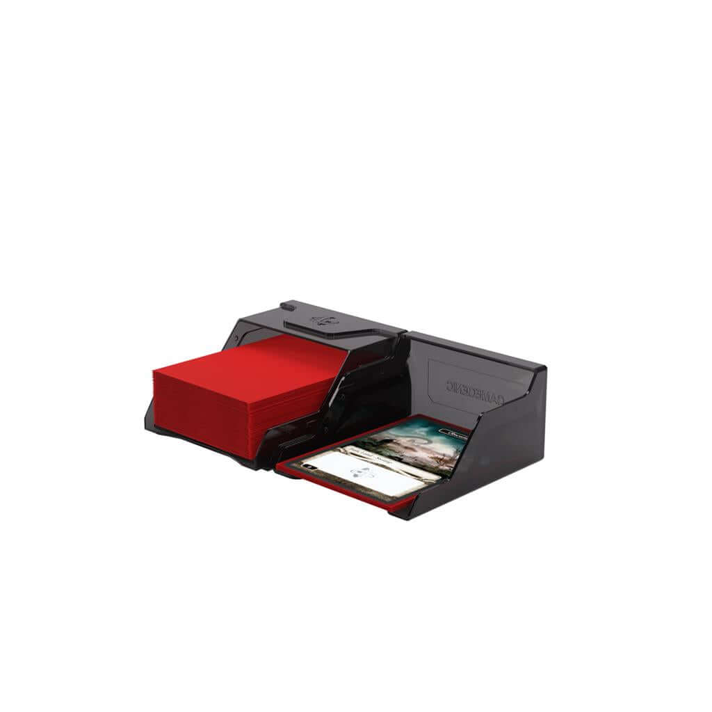Accessoires The Bastion 50+ is a very compact and rock-solid deck box to safely protect 50+ double-sleeved cards in Closable Inner Sleeves. It is ideal for decks with 55+ double-sleeved cards in standard inner sleeves. Due to translucent materials and sma