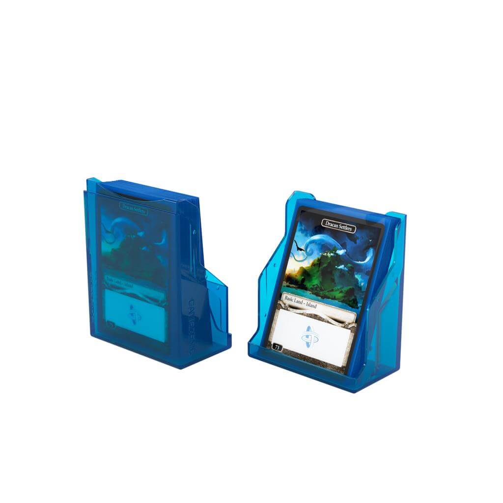 Accessoires The Bastion 50+ is a very compact and rock-solid deck box to safely protect 50+ double-sleeved cards in Closable Inner Sleeves. It is ideal for decks with 55+ double-sleeved cards in standard inner sleeves. Due to translucent materials and sma