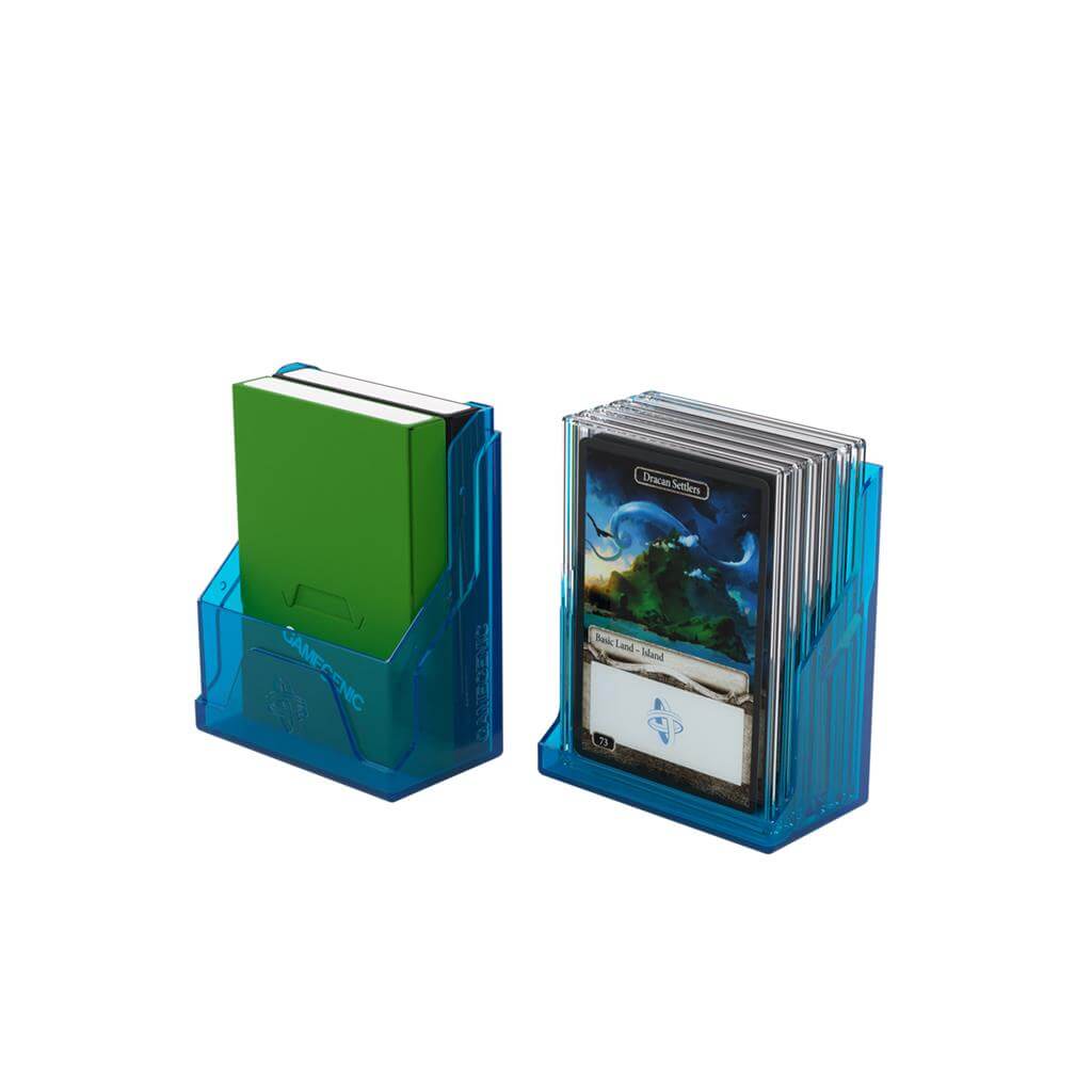 Accessoires The Bastion 50+ is a very compact and rock-solid deck box to safely protect 50+ double-sleeved cards in Closable Inner Sleeves. It is ideal for decks with 55+ double-sleeved cards in standard inner sleeves. Due to translucent materials and sma