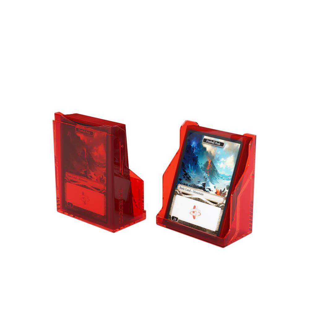 Accessoires The Bastion 50+ is a very compact and rock-solid deck box to safely protect 50+ double-sleeved cards in Closable Inner Sleeves. It is ideal for decks with 55+ double-sleeved cards in standard inner sleeves. Due to translucent materials and sma