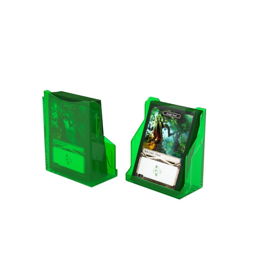 Accessoires The Bastion 50+ is a very compact and rock-solid deck box to safely protect 50+ double-sleeved cards in Closable Inner Sleeves. It is ideal for decks with 55+ double-sleeved cards in standard inner sleeves. Due to translucent materials and sma