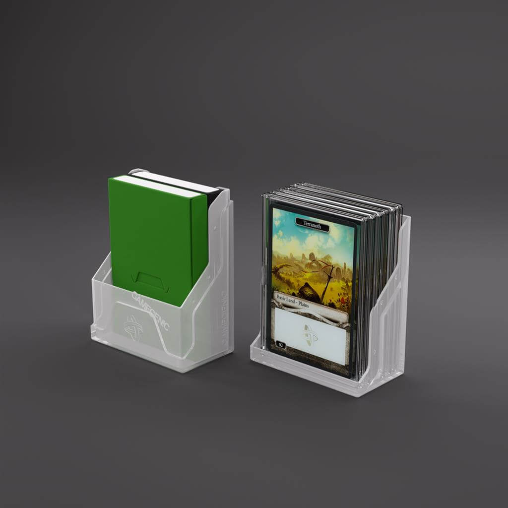 Accessoires The Bastion 50+ is a very compact and rock-solid deck box to safely protect 50+ double-sleeved cards in Closable Inner Sleeves. It is ideal for decks with 55+ double-sleeved cards in standard inner sleeves. Due to translucent materials and sma