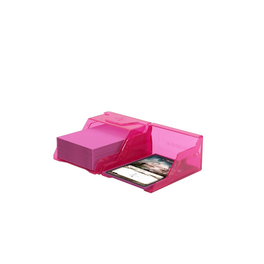 Accessoires The Bastion 50+ is a very compact and rock-solid deck box to safely protect 50+ double-sleeved cards in Closable Inner Sleeves. It is ideal for decks with 55+ double-sleeved cards in standard inner sleeves. Due to translucent materials and sma