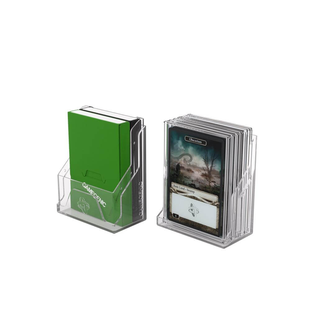 Accessoires The Bastion 50+ is a very compact and rock-solid deck box to safely protect 50+ double-sleeved cards in Closable Inner Sleeves. It is ideal for decks with 55+ double-sleeved cards in standard inner sleeves. Due to translucent materials and sma