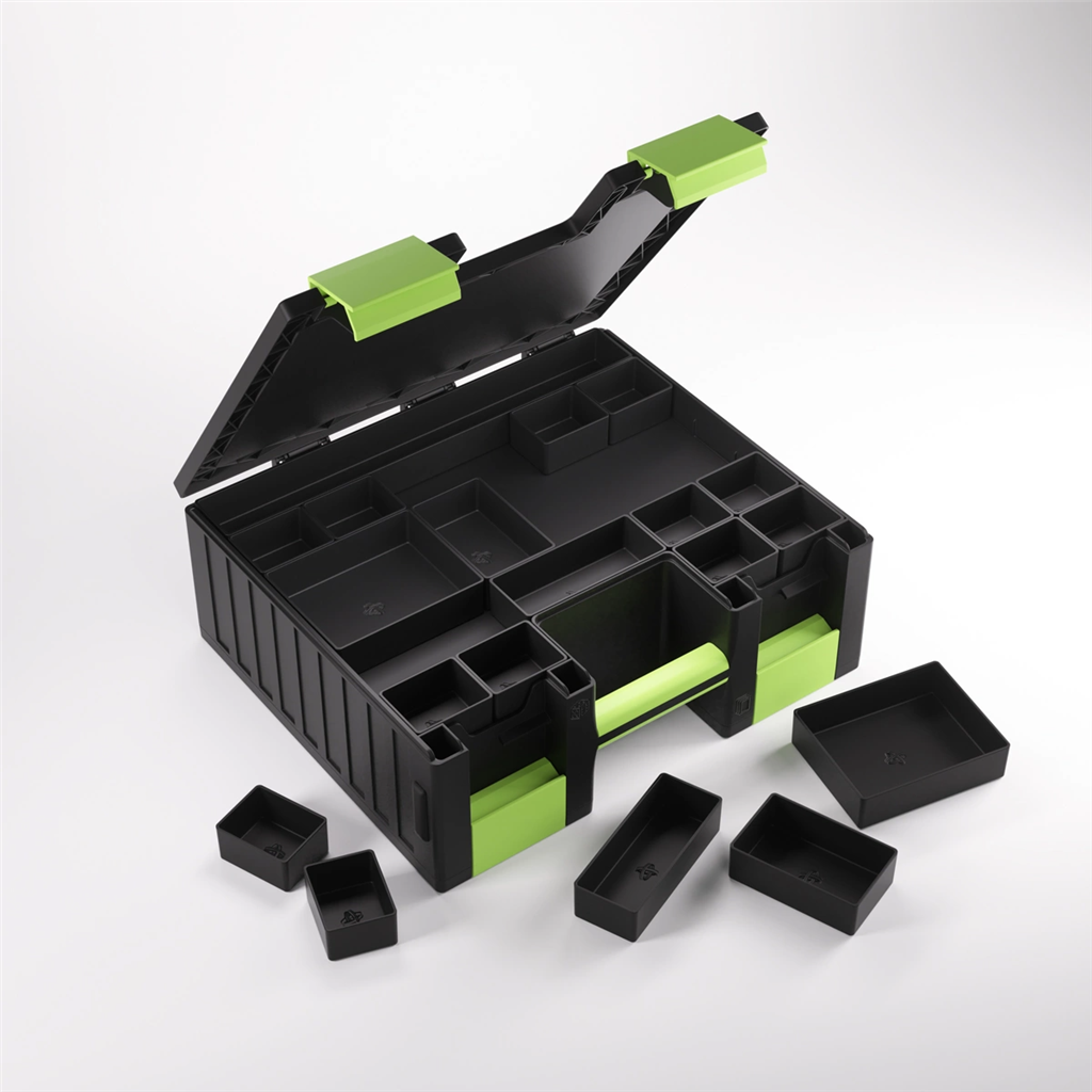 Accessoires Game Castle Black/GreenBring your gaming storage to the next level!The Game Castle is an ingenious, double-sided, all-in-one solution for board gamers, card game players, and tabletop fans. This brand-new product can be opened on either side t