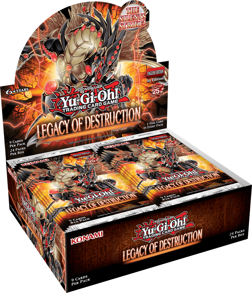 Yu-Gi-Oh Een nieuwe golf van legendarische kracht! De Legacy of Destruction Booster Box blaast klassieke Duels nieuw leven in en introduceert krachtige, nieuwe kaarten! Herbeleef het emotionele laatste Duel tussen Yugi Muto en Atem met vernieuwde versies