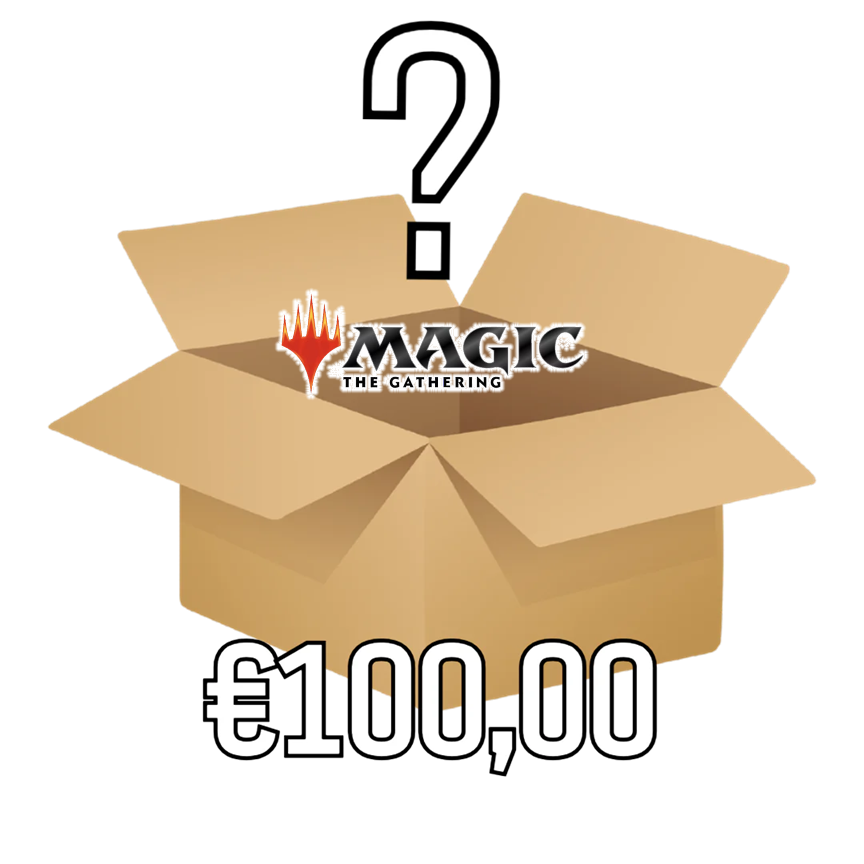 MTG Stap in de wereld van Magic The Gathering met onze exclusieve Magic The Gathering Mystery Box ter waarde van €100! Speciaal samengesteld voor de ultieme MTG-fan. Wat kun je verwachten? De Mystery Box bevat één of een combinatie van onderstaande produc