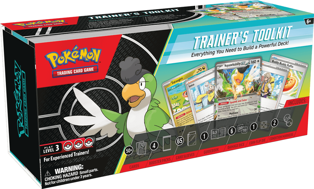 Pokémon Alles wat je nodig hebt om een krachtig deck te bouwen!Zet je verzameling om in leuke, speelbare en competitieve Pokémon Trading Card Game decks! In de Trainer's Toolkit vind je een overvloed aan Trainer kaarten en Special Energy kaarten, plus een