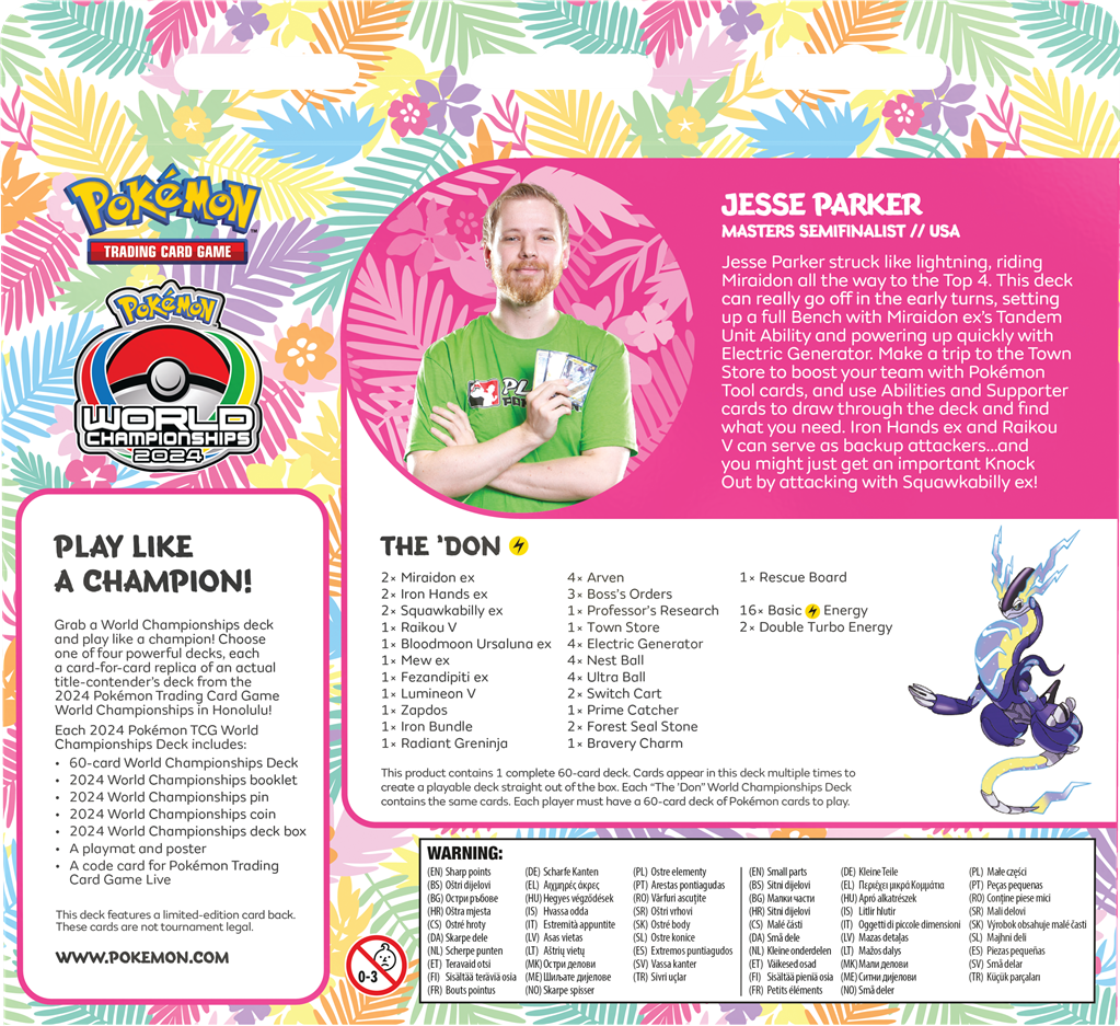 Pokémon Maak je klaar voor de strijd met de nieuwste Pokémon TCG World Champions Deck! Deze decks zijn replica's van decks die zijn gebruikt tijdens de Pokémon TCG Worlds 2024 in Hawaii. Elke Pokémon TCG World Champions Deck (WCS 2024) bevat: Deck bestaan