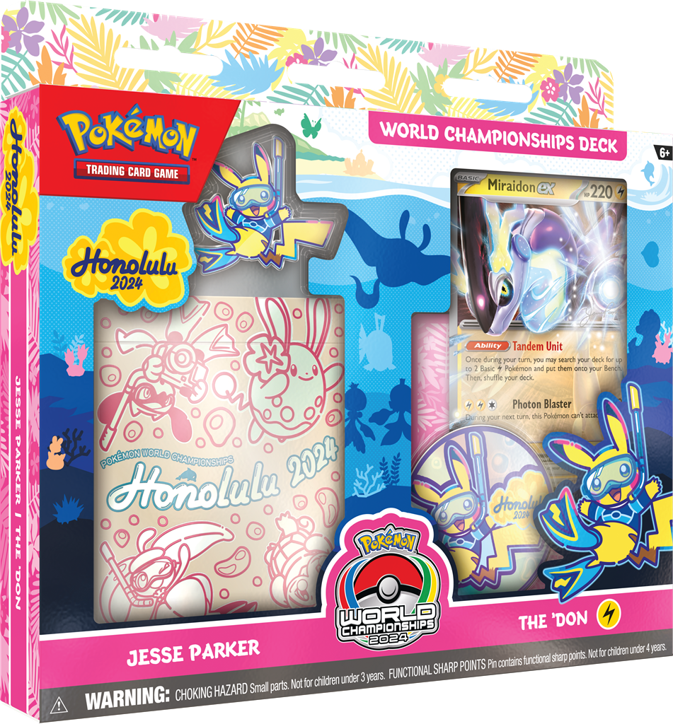 Pokémon Maak je klaar voor de strijd met de nieuwste Pokémon TCG World Champions Deck! Deze decks zijn replica's van decks die zijn gebruikt tijdens de Pokémon TCG Worlds 2024 in Hawaii. Elke Pokémon TCG World Champions Deck (WCS 2024) bevat: Deck bestaan