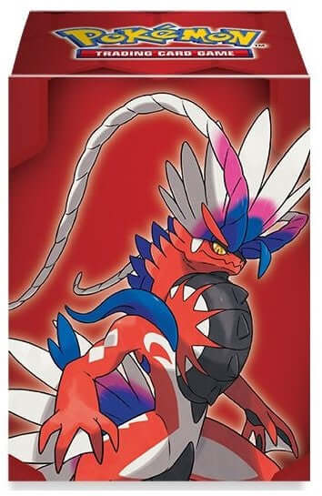 Pokémon Pokemon Deckbox - Koraidon.Holds up to 75 standard size card double-sleeved or 80 normal sleeved.Includes one themed deck dividerSelf-locking lid keeps card securely stored while also offering easy accessMade with archival-safe, rigid polypropylen