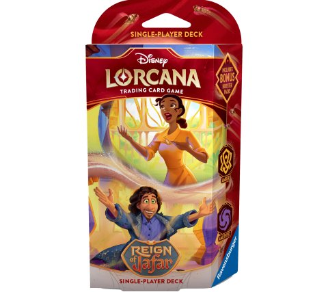Lorcana Reign of Jafar Lorcana Starter Decks – Betreed de Magische Wereld van Disney Duik in de betoverende wereld van Disney met de Reign of Jafar Lorcana Starter Decks! Deze set is de perfecte manier om je avontuur in het Lorcana-kaartspel te beginnen.